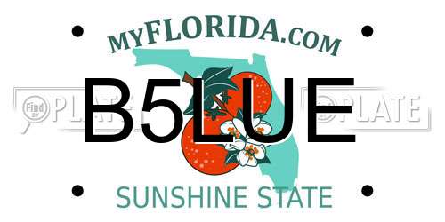 B5LUE Florida License Plate