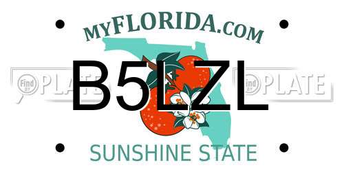 B5LZL Florida License Plate