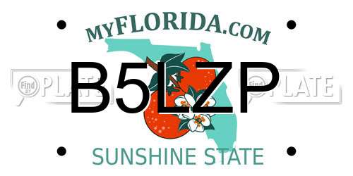 B5LZP Florida License Plate