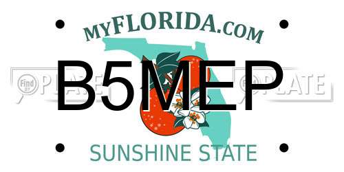 B5MEP Florida License Plate