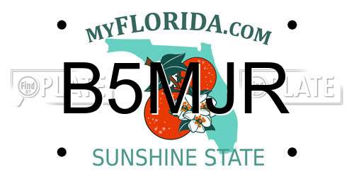 B5MJR Florida License Plate