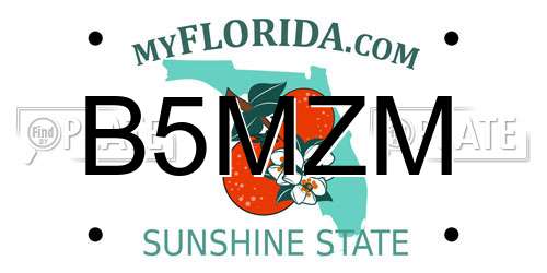 B5MZM Florida License Plate