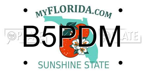 B5PDM Florida License Plate