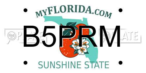 B5PRM Florida License Plate