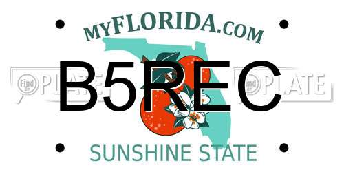 B5REC Florida License Plate