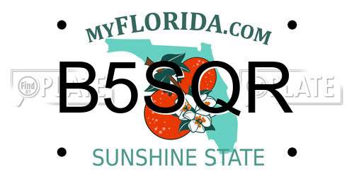 B5SQR Florida License Plate