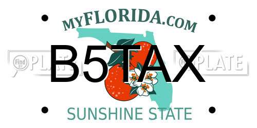 B5TAX Florida License Plate