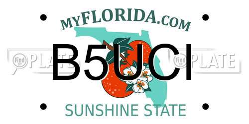 B5UCI Florida License Plate