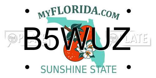 B5WUZ Florida License Plate