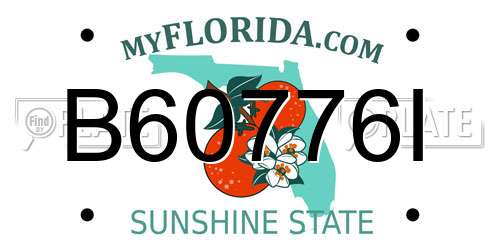 B60776I Florida License Plate