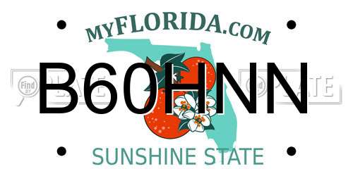 B60HNN Florida License Plate