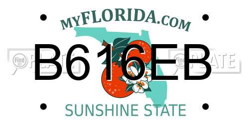 B616EB Florida License Plate