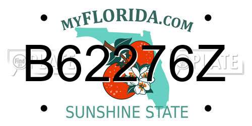 B62276Z Florida License Plate