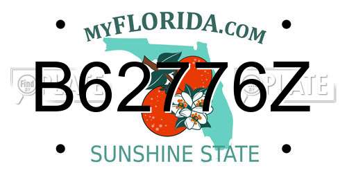 B62776Z Florida License Plate