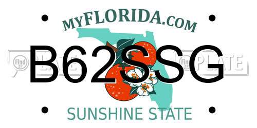 B62SSG Florida License Plate