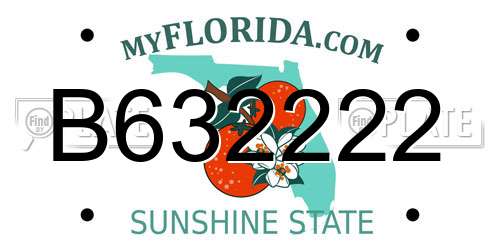 B632222 Florida License Plate