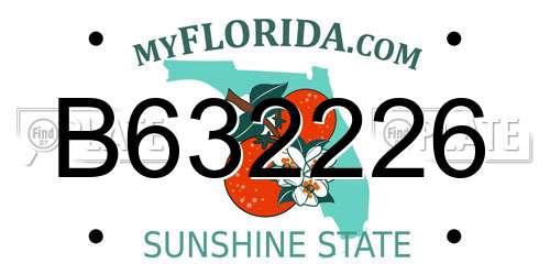 B632226 Florida License Plate