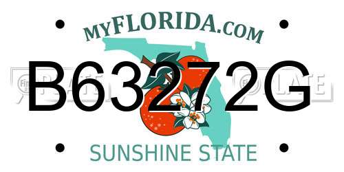 B63272G Florida License Plate