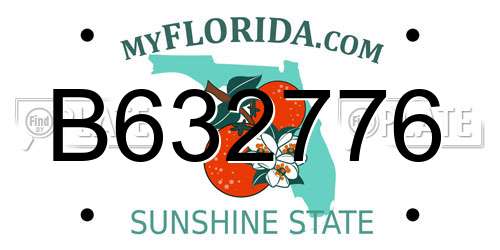 B632776 Florida License Plate