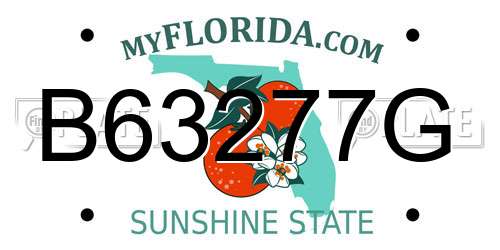 B63277G Florida License Plate