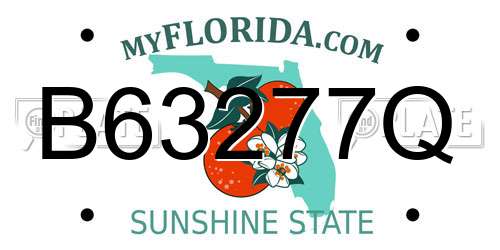 B63277Q Florida License Plate
