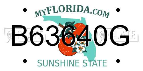 B63640G Florida License Plate