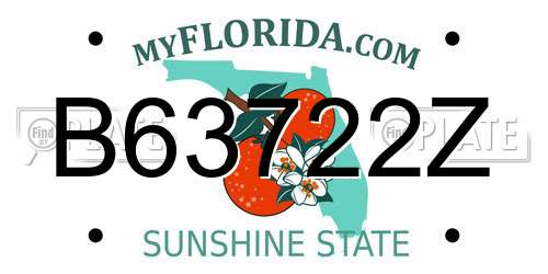 B63722Z Florida License Plate