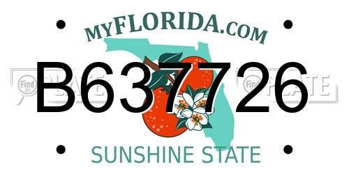 B637726 Florida License Plate