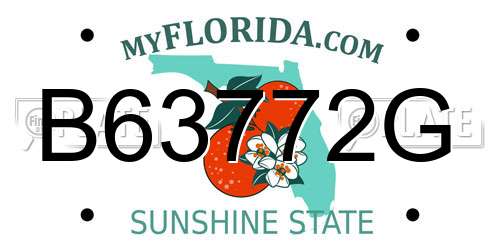 B63772G Florida License Plate