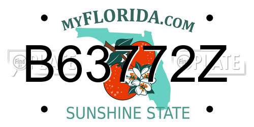 B63772Z Florida License Plate