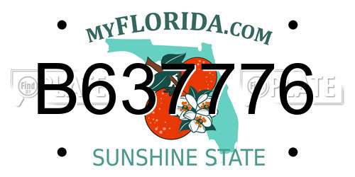 B637776 Florida License Plate