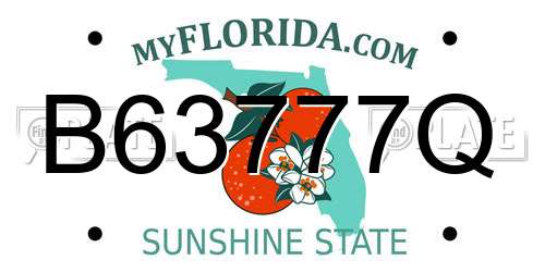 B63777Q Florida License Plate