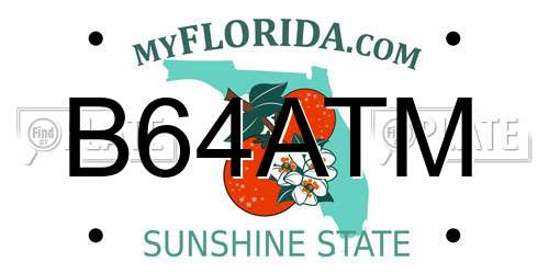 B64ATM Florida License Plate