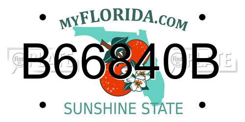 B66840B Florida License Plate