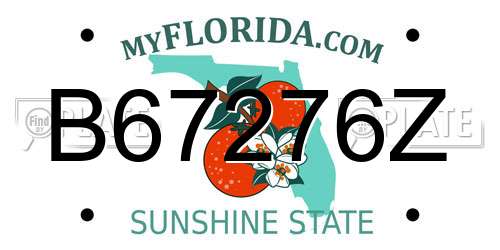 B67276Z Florida License Plate