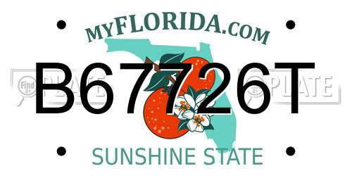 B67726T Florida License Plate