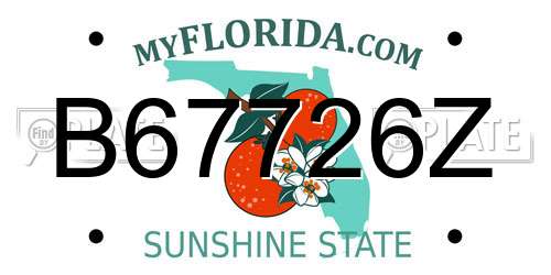 B67726Z Florida License Plate