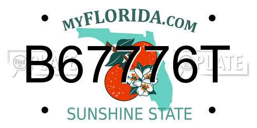 B67776T Florida License Plate