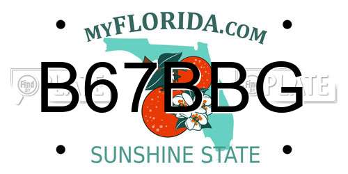 B67BBG Florida License Plate