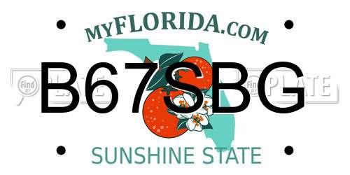 B67SBG Florida License Plate