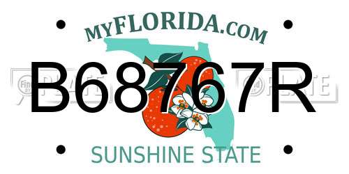 B68767R Florida License Plate