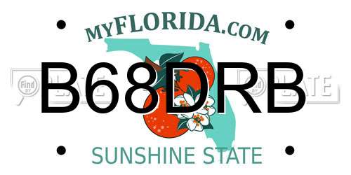 B68DRB Florida License Plate