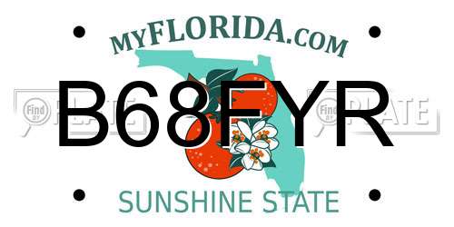 B68FYR Florida License Plate