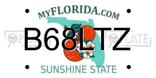B68LTZ Florida License Plate
