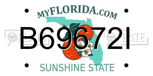 B69672I Florida License Plate
