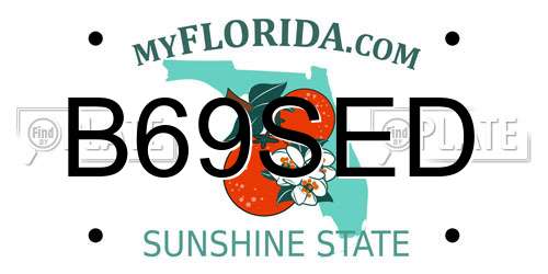B69SED Florida License Plate