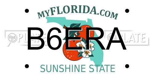 B6ERA Florida License Plate