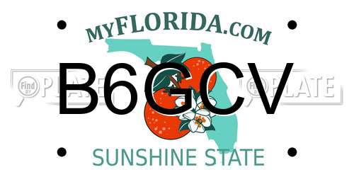 B6GCV Florida License Plate