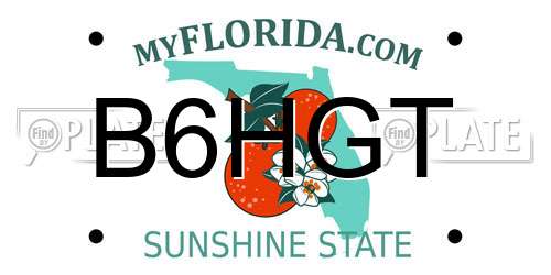 B6HGT Florida License Plate