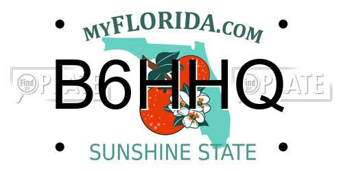 B6HHQ Florida License Plate